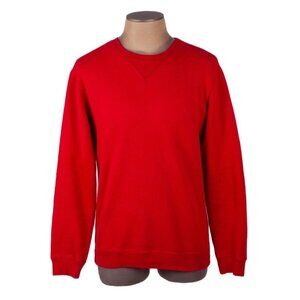 MAISON MARGIELA A/W 2014 Red Cotton Leather Elbow Patch Sweatshirt